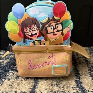 Loungefly Blue and Brown Adventure Backpack